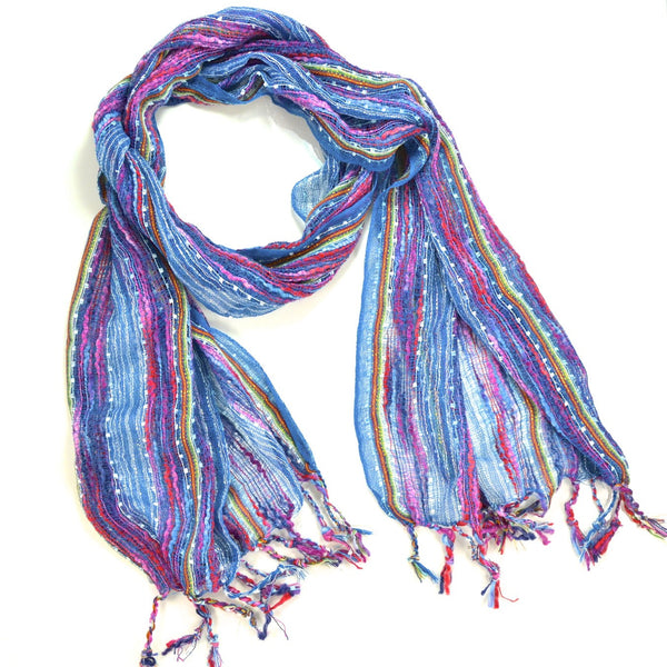 Guatemalan Handwoven Scarf - Aqua – JJ 