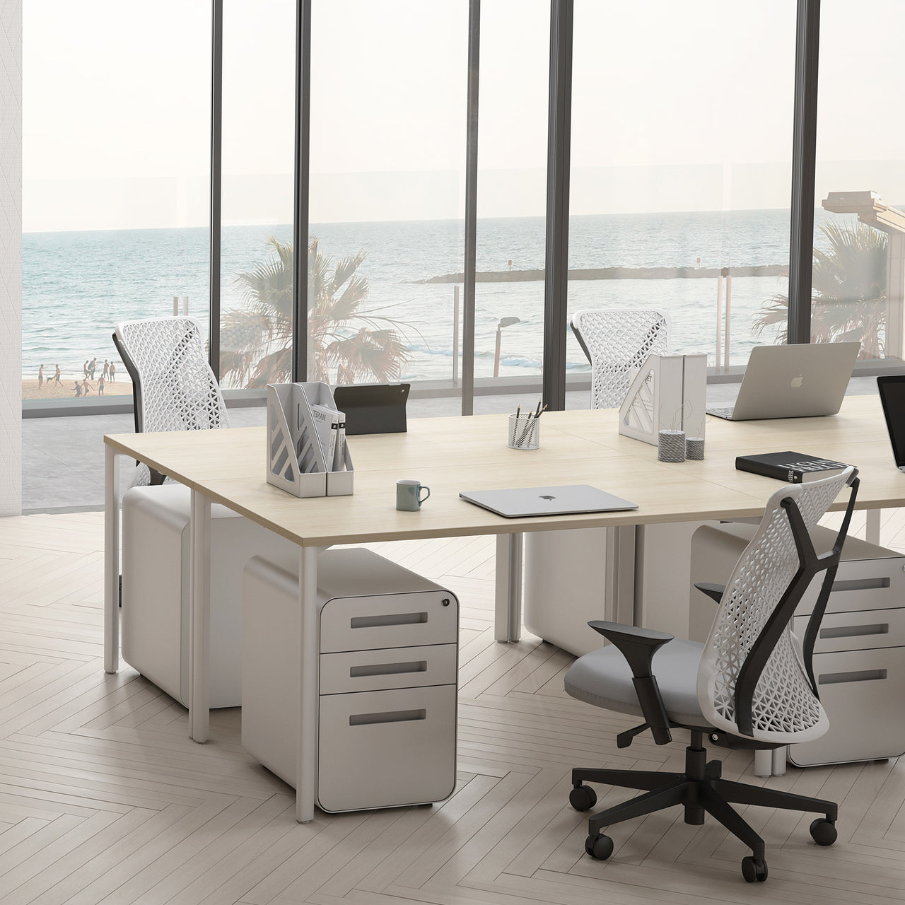 Hudson Executive Desk (Light Oak Top)