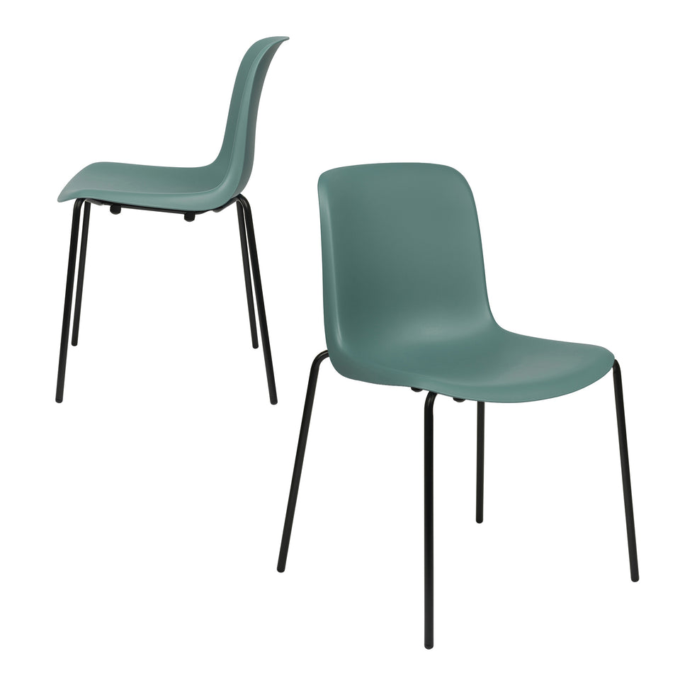 Murray Side Chairs, 4-Leg Base, Set of 2 (Teal)