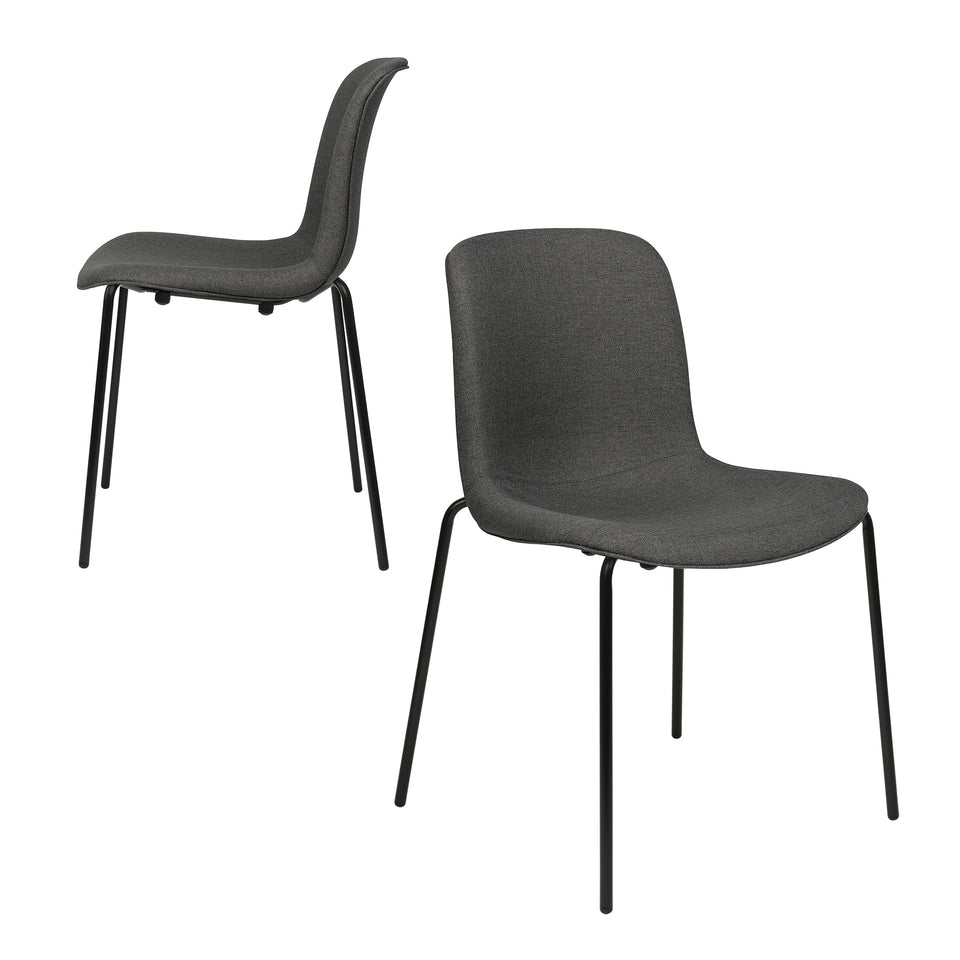 Murray Side Chairs, 4-Leg Base, Set of 2 (Charcoal Fabric)