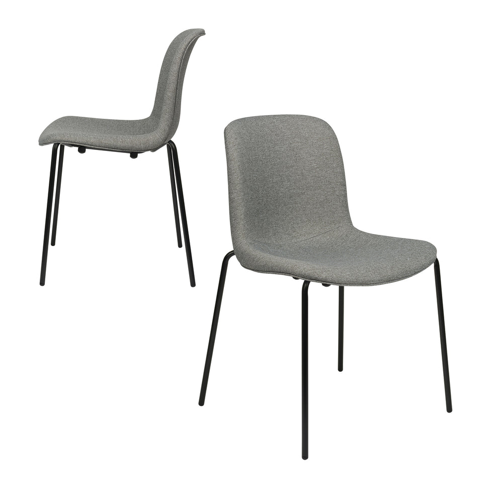 Murray Side Chairs, 4-Leg Base, Set of 2 (Grey Fabric)