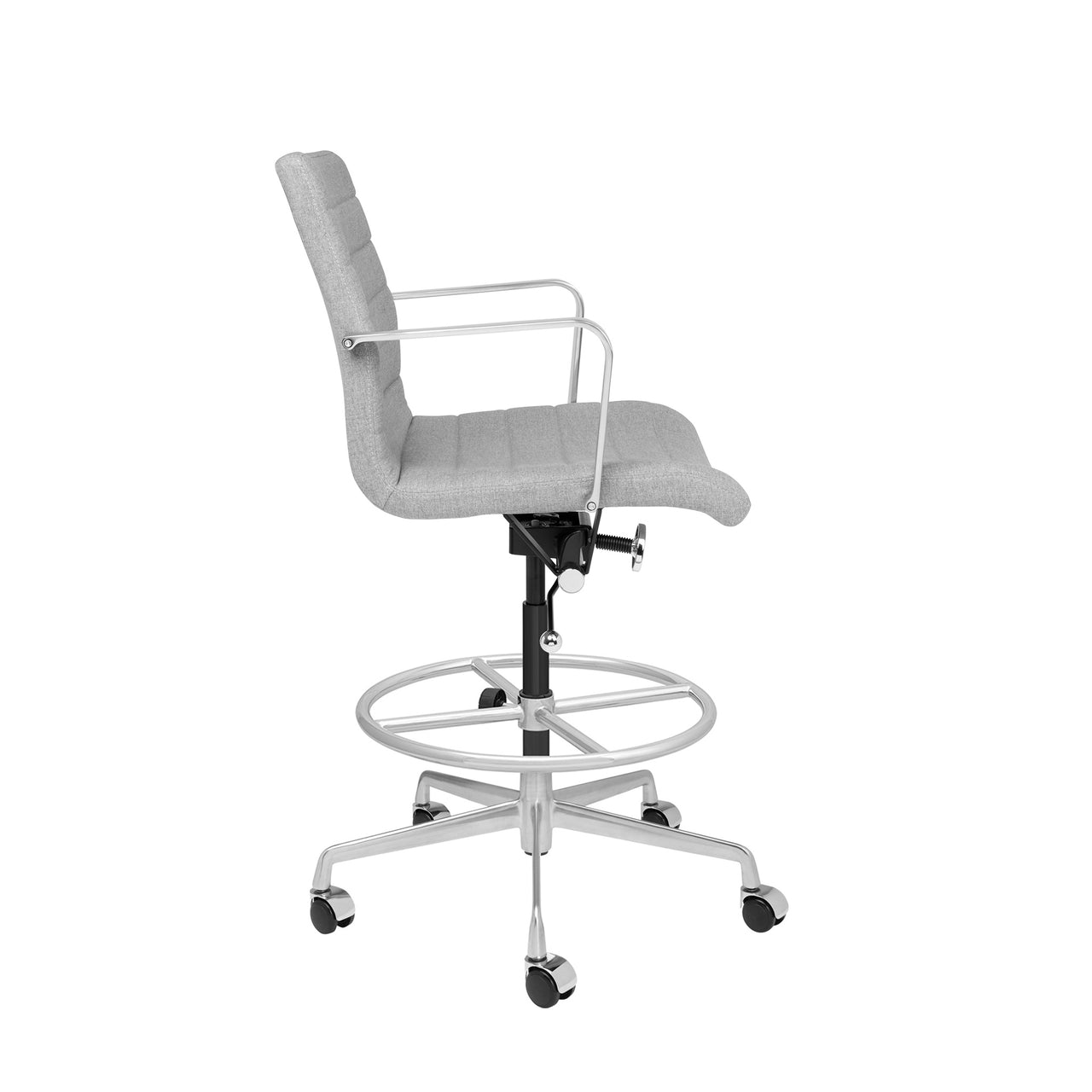 SHIPS FEB 18TH - SOHO Ribbed Drafting Chair (Grey Fabric)