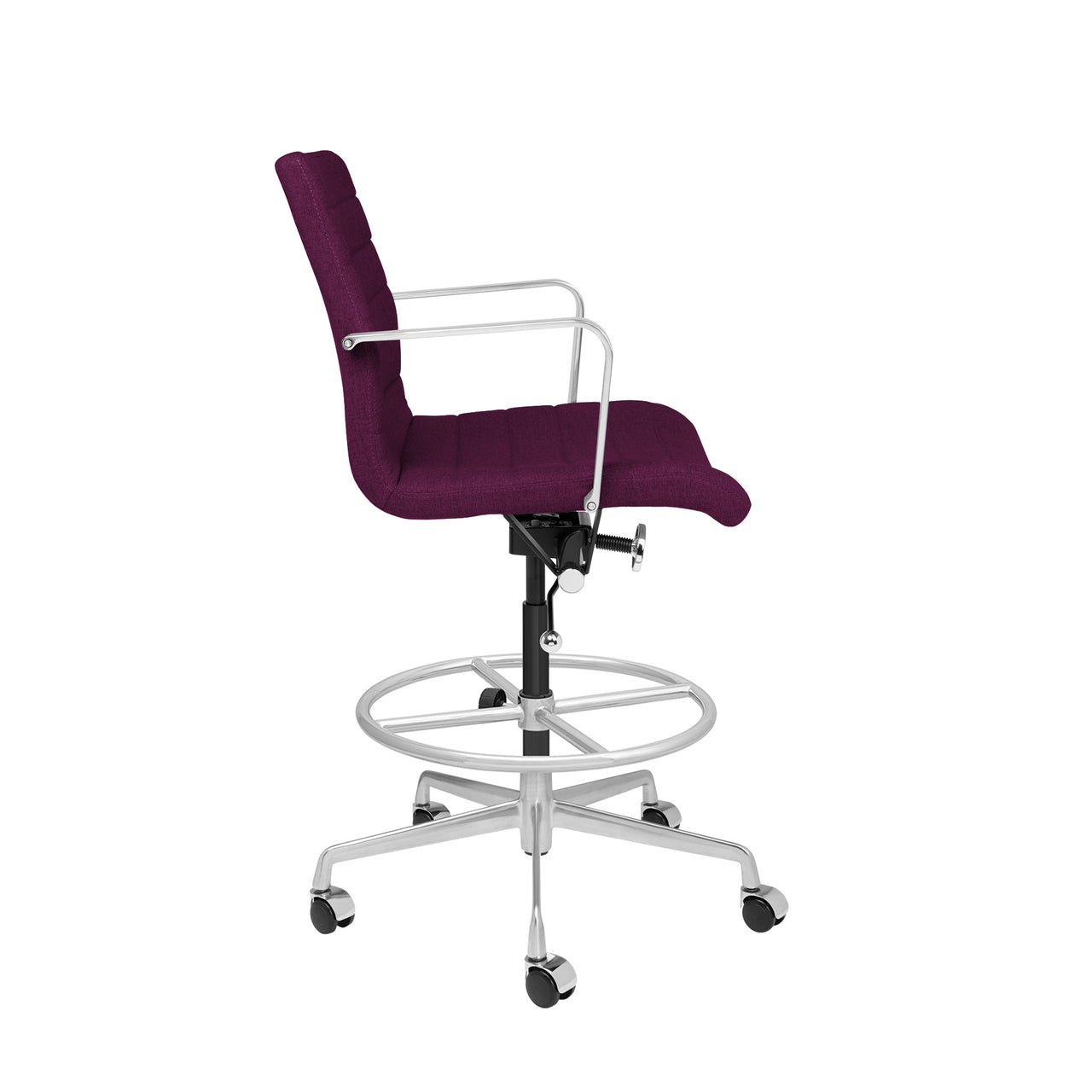 SOHO Ribbed Drafting Chair (Purple Fabric)