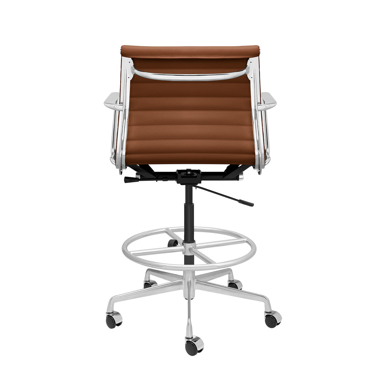 Pro Ribbed Drafting Chair (Brown Italian Leather)