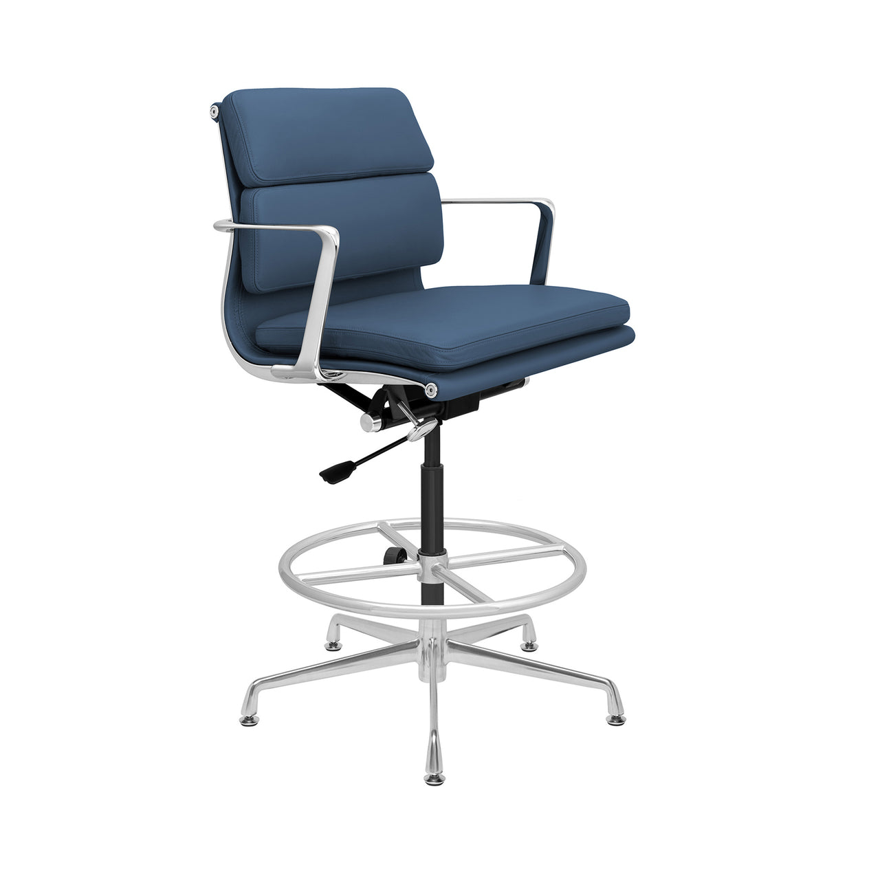 SHIPS FEB 18TH - Pro Soft Pad Drafting Chair (Blue Italian Leather)