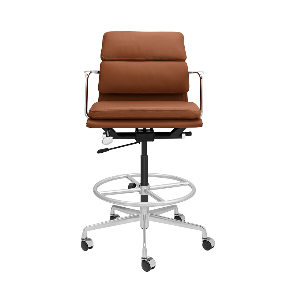 Pro Soft Pad Drafting Chair (Brown Italian Leather)