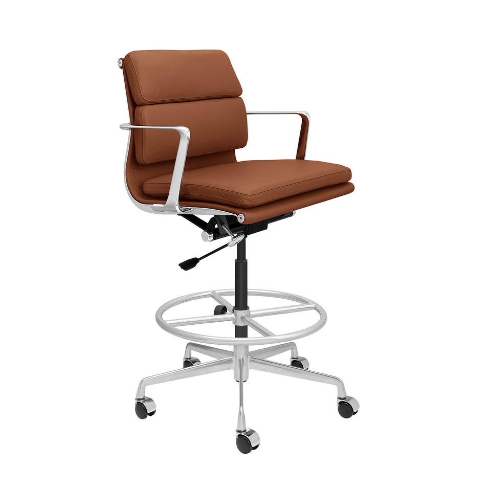 SHIPS FEB 18TH- Pro Soft Pad Drafting Chair (Brown Italian Leather)