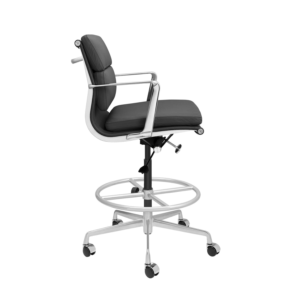 Pro Soft Pad Drafting Chair (Dark Grey Italian Leather)