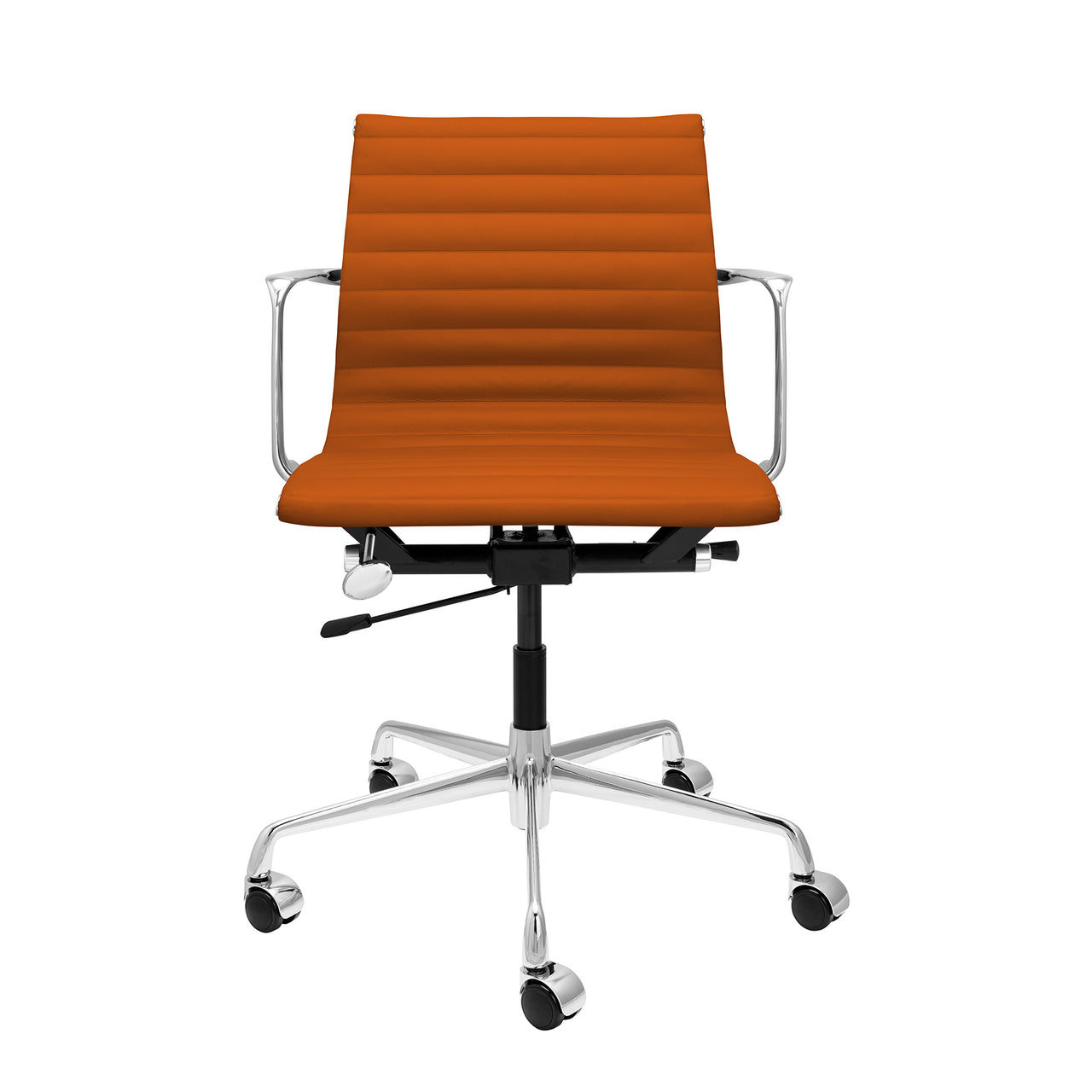 Pro Ribbed Management Chair (Orange Italian Leather)