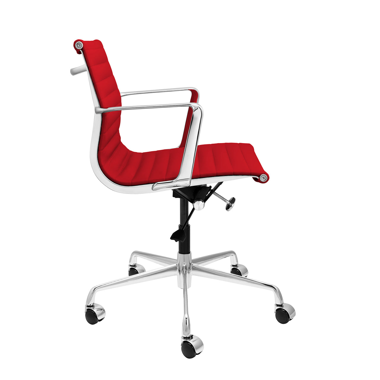 Pro Ribbed Management Chair (Red Italian Leather)