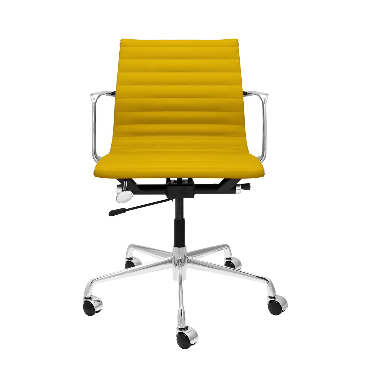 Pro Ribbed Management Chair (Yellow Italian Leather)