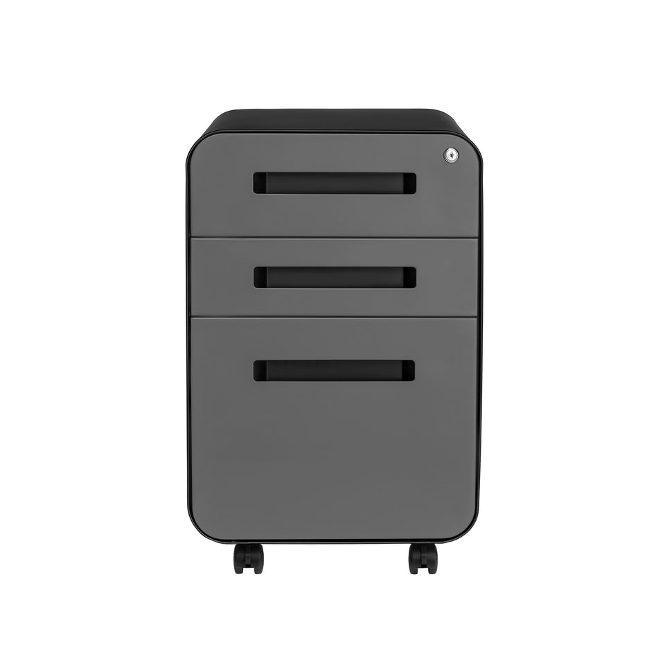Stockpile Curve File Cabinet (Black/Grey)