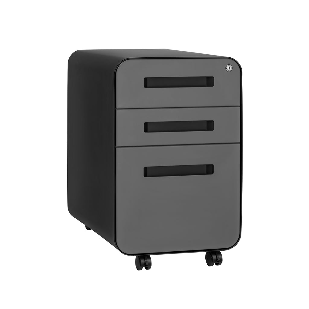 Stockpile Curve File Cabinet Black Grey Laura Furniture