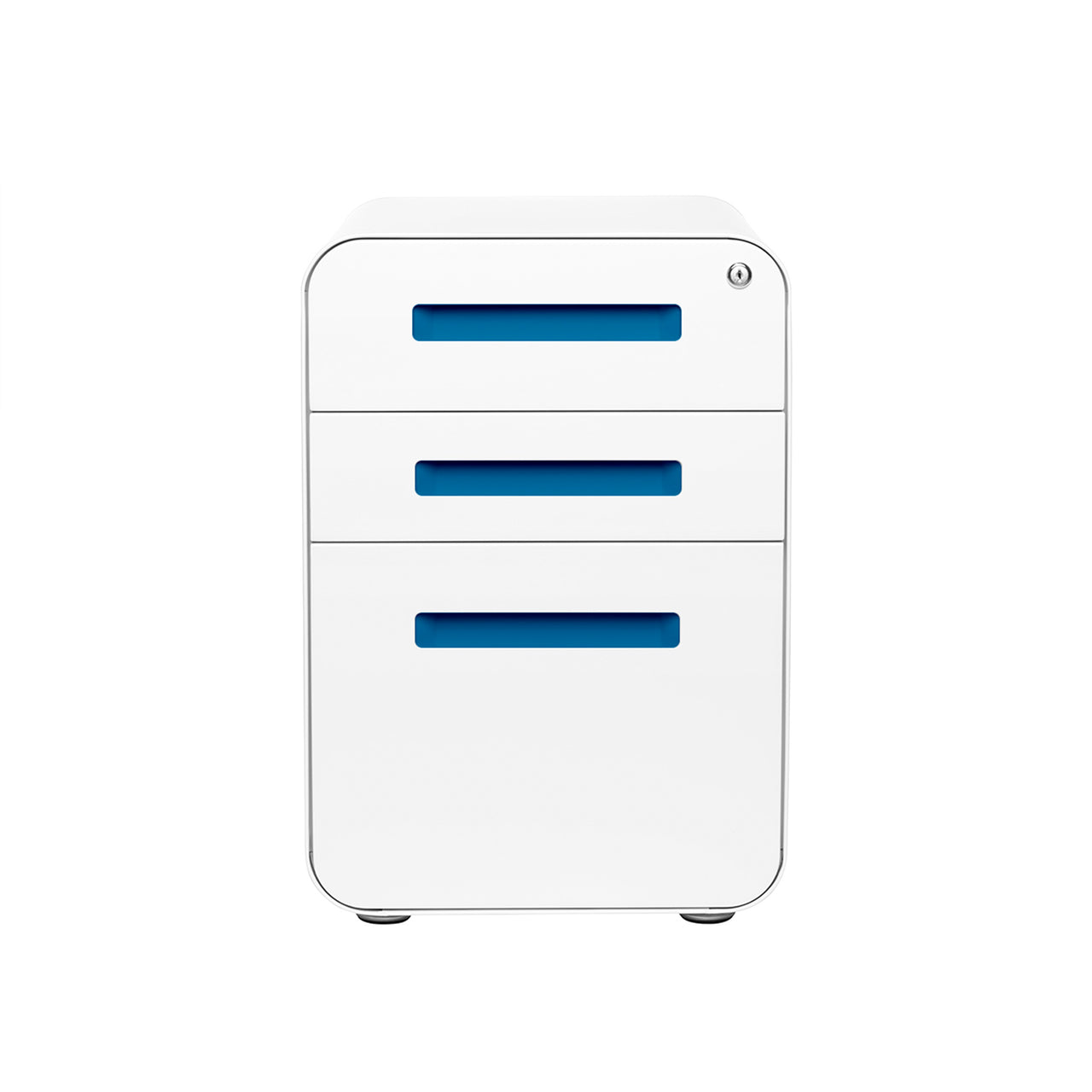Stockpile Curve File Cabinet (White/Blue)