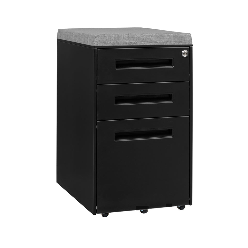 Stockpile Square Seat File Cabinet (Black)