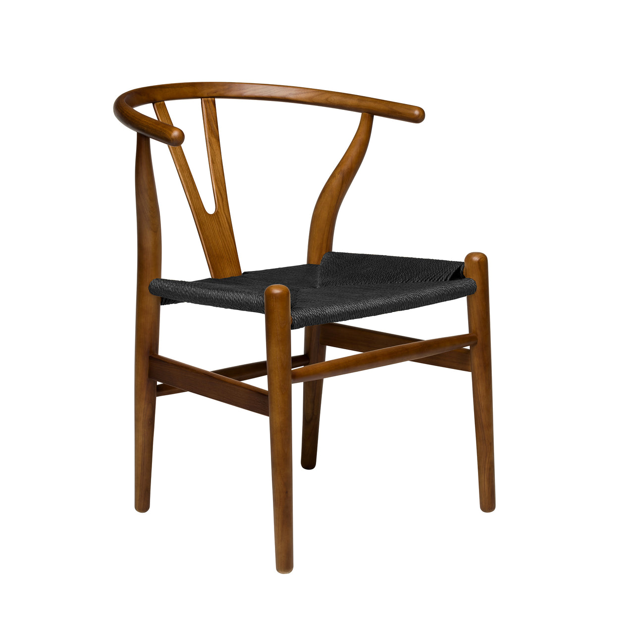 SHIPS FEB 1ST - Wishbone Chair (Walnut/Black Woven Cord)