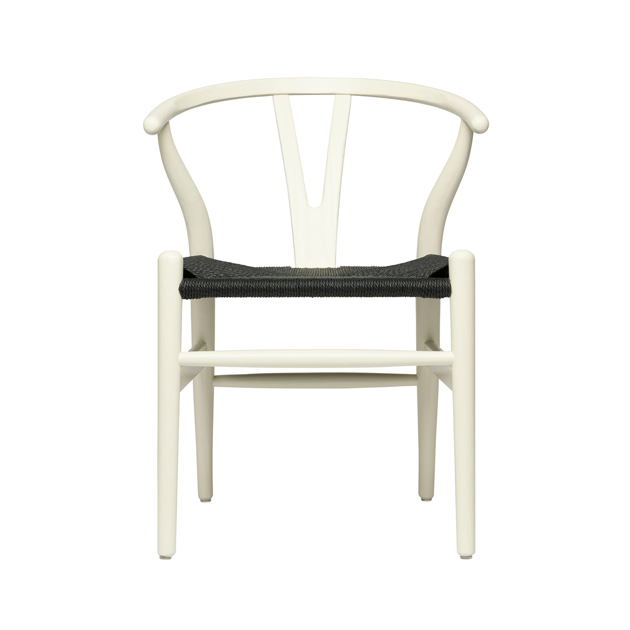 Wishbone Chair (Rustic White/Black Woven Cord)