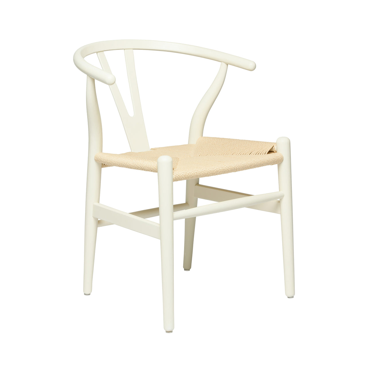 Wishbone Chair (Rustic White/Natural Woven Cord)