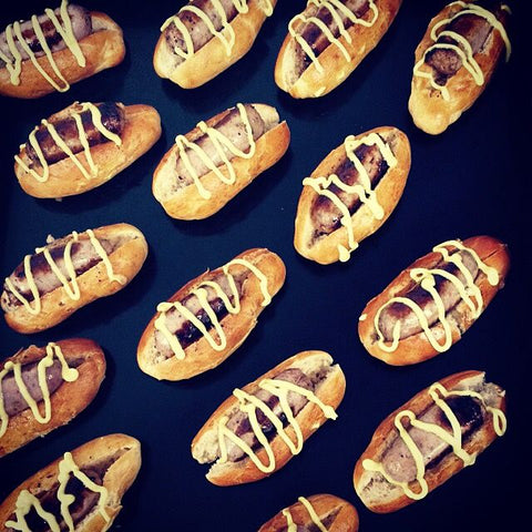 mini hot dog canapes catering for London parties