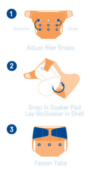 Cloth Baby Diaper Shell - Hook & Loop
