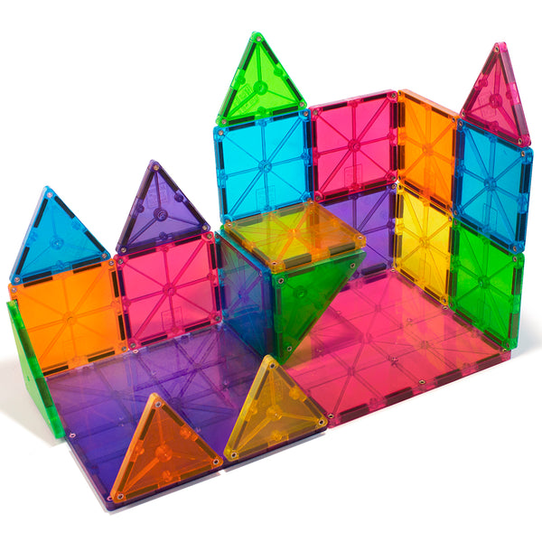 building with magna tiles