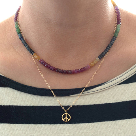 Gold Peace Sign Necklace
