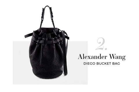 Alexander Wang Black Lambskin Diego Bucket Bag