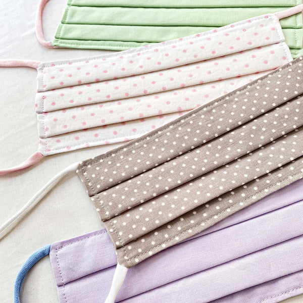 BUY Corda 2-Ply Cotton Cloth Face Masks. Handmade with Love. Polka dots and Solids.