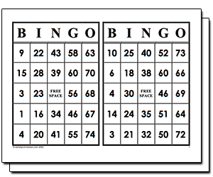 Double Bingo Cards