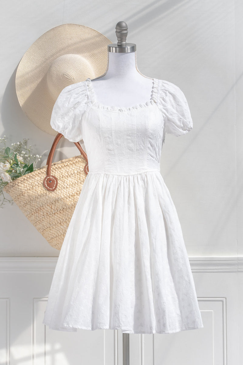 Feminine and Romantic Clothing and Dresses From Amantine - Alouette Mini - White