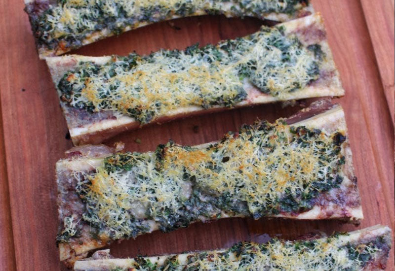 Grilled Bone Marrow with Garlic Parmesan Crust Recipe