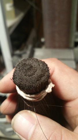 cut bristles on horse hair knot