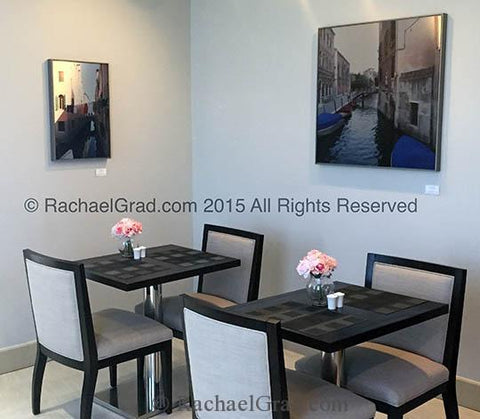  Charity Art Prints by Rachael Grad in the dining area of eforea: spa at Hilton, 2015