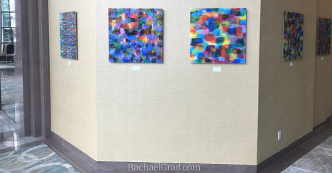 2019-04-08 Colorful Abstract Art Prints on View at the Hilton Toronto/Markham Suites by artist rachael grad april 2019 5 prints
