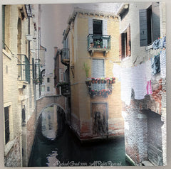 Yellow House, Venice, Italy, Ink on Metal Limited Edition Print, 16" x 16", 10 of 25, $180. All Rights Reserved 2019 © Rachael Grad. artist