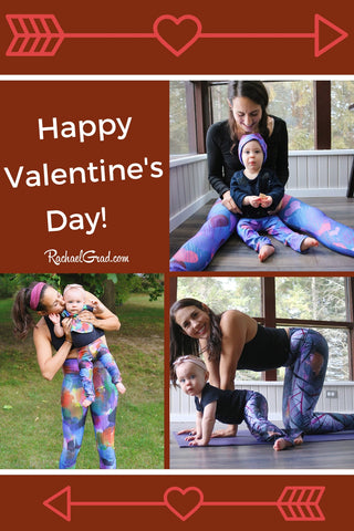 2020-02-14 Happy Valentine's Day by Artist Rachael Grad Mom and Me Leggings Sets