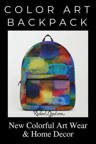 Color Art Backpack: New Colorful Art Wear & Home Decor by Artist Rachael Grad