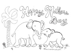 happy mothers day coloring car mom and baby elephant by rachael grad art artist