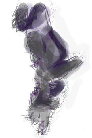  Sleeping Dog 1, iPAD Drawing Brushes App, February 2015 rachael grad art