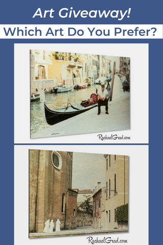 Art Giveaway by Artist Rachael Grad November 2019 3 nuns or gondolier resting Venice Italy