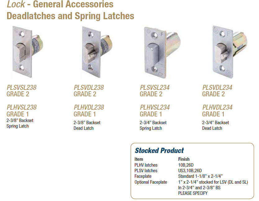 Doormerica Deadlatches and Spring Latches