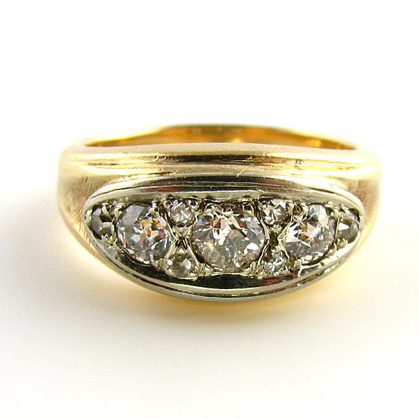 Old European Cut Diamond Mens Ring