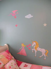 princess unicorn dragon sticker decal