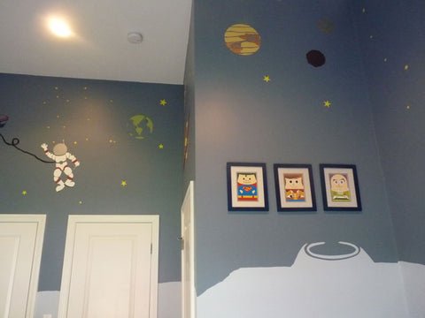 space theme wall stencils