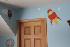 Rocket Ship Wall Stencil