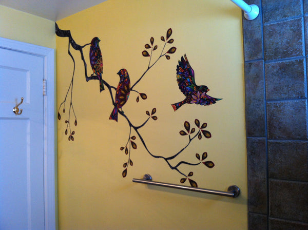 Birds and Tree Branch Wall Mural