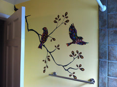 Birds and Tree Branch Bathroom Wall Decals
