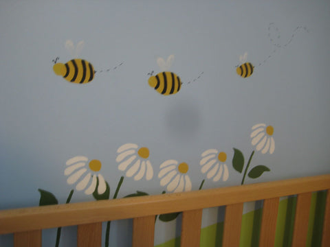 Bees and Flowers Wall Stencils