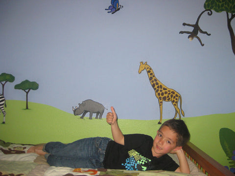 giraffe stencils jungle room