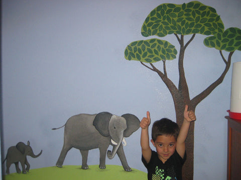 elephant wall mural